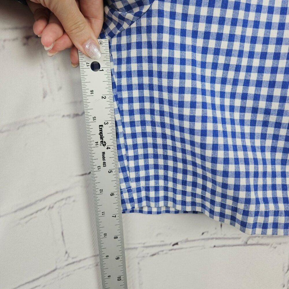 Koret Francisca Blue & White Gingham Elastic Waist Shorts M - Picture 9 of 9
